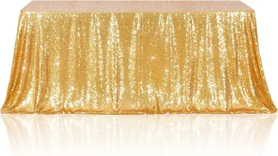 Zdjęcie produktu dla Złota, cekinowa obrus do dekoracji stołu na imprezy - 150x305 cm