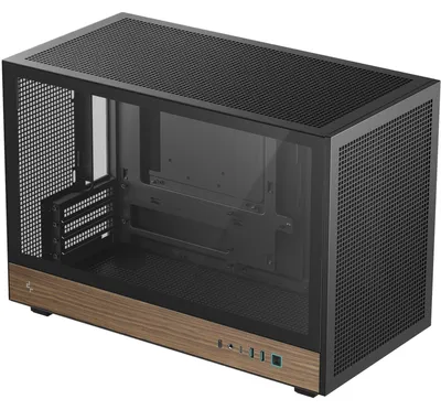 Obrázek produktu pro DeepCool CH260 WOOD, Micro Tower, PC, Černá, Dřevo, Micro ATX, Mini-ITX, ABS (akrylonitril-butadien-styren), SPCC, Temperované sklo, Hraní