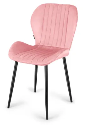 Produktbild von Polsterstuhl MONTI Velvet ROSA – Esszimmerstuhl – Samt Bezug – Wohnzimmer Küche Wohnzimmer – Metallbeine – Bequemer Stuhl