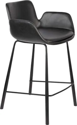 Produktbild von 2er Set Zuiver Britt LL Barhocker Stahl/Kunstleder