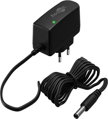 Productafbeelding van Goobay 64974 12 V-voeding (7,2 W / 0,6 A), zwart, 1,8 m - met DC-stekker 5,5 mm x 2,5 mm