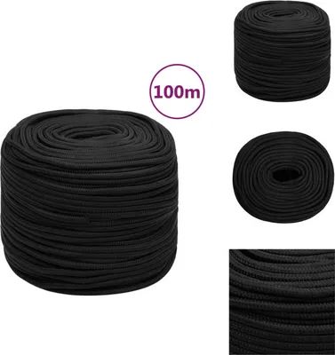 Produktbild von vidaXL Bootsseil Schwarz 8 mm 100 m Polypropylen -  Seile