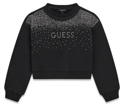 Imagen del producto de Guess, sudadera para niña, modelo "Relaxed Baby Active", corte holgado, color negro