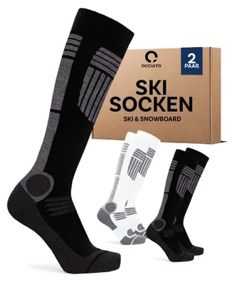 Produktbild von Occulto Damen Skisocken 2er Pack (Modell: Maria) Blk-Wht 39-42