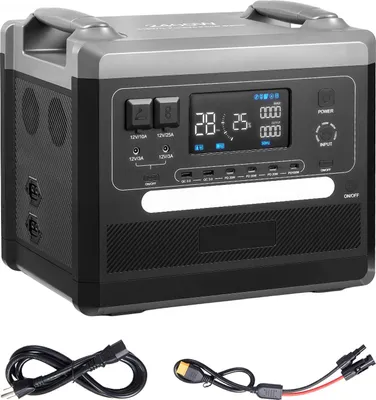 Produktbild von SucceBuy Tragbare Powerstation, 2400 W, 2160 Wh Solargenerator mit 10 Anschlüssen & anpassbarer Eingangsleistung, erweiterbarer LiFePO4-Akku für Zuhause, Camping & Wohnmobil (Solarpanel nicht enthalten)