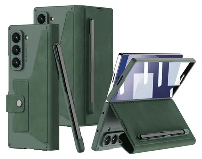 Produktbild von Für Samsung Galaxy Z Fold7 5G GKK Armor Flip Leder Hülle mit Stifthalter Grün