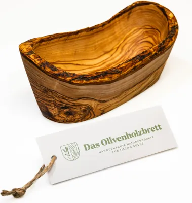 Produktbild von Baguetteschale aus Olivenholz, mit Naturrand 25 cm