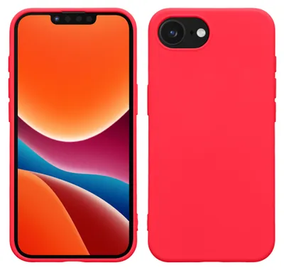 Produktbild von kwmobile Hülle kompatibel mit Apple iPhone 17e / iPhone 16e Hülle - gummierte TPU Silikon Handyhülle - Schutzhülle für kabelloses Laden - Case in Neon