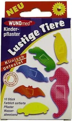 Obrázok produktu pre WUNDmed® 02-069 WUNDmed® Pflaster Lustige Tiere 02-069 bunt 2,2 x 5,5 cm, 10 St.