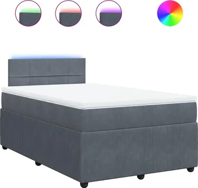 Productafbeelding van vidaXL Boxspringbed met matras, donkergrijs, 120x190 cm, fluweel