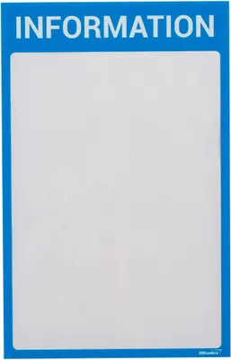 Image de Pochettes d'information avec en-tête « Information », magnétiques, format A4 (352 x 225 mm), lot de 5 pièces, bleu