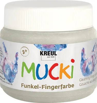 Immagine prodotto di KREUL vernice scintillante per dita "MUCKI" kit-argento 150 ml
