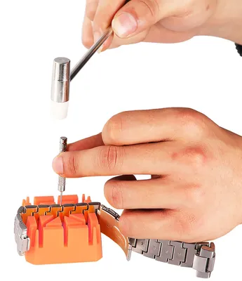 Produktbild von Profi Uhrenarmband-Reparaturset 26-tlg. – Armbandkürzer & Werkzeug Set für den Bandwechsel – Uhrenwerkzeug für zu Hause