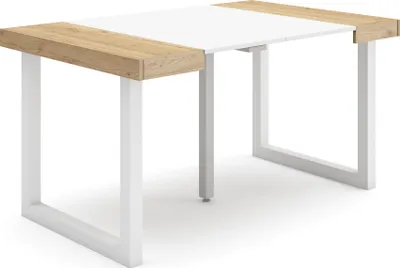 Immagine prodotto di TAPA Consolle allungabile, 140x90x73cm, Per 6 persone, Gambe in legno, Rovere e Bianco