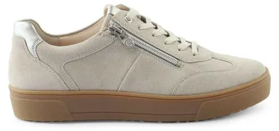 Produktbild von Ganter Damen Alltags-Sneaker Beige mit Schnürverschluss, seitlichem Reißverschluss und brauner Sohle