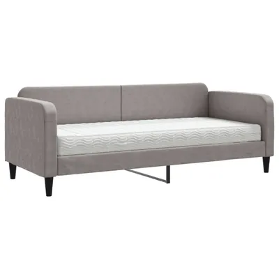 Image de vidaXL Lit de jour avec matelas Taupe 80x200 cm Tissu