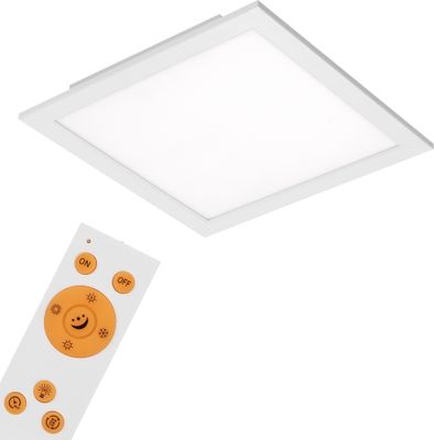 BRILONER Piatto LED Panel, Fernbedienung, CCT Farbtemperatursteuerung, Dimmbar, weiß, 29,5 x 29,5 x 5 cm