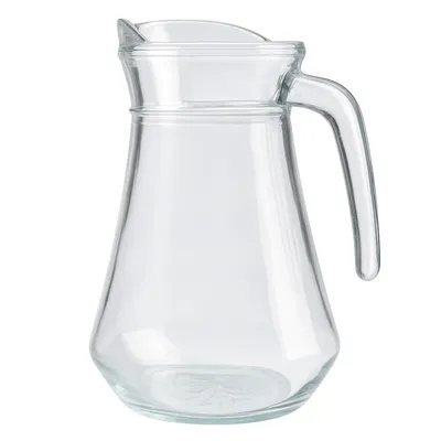 Produktbild von Glaskaraffe 1,3L – Wasserkaraffe für Saft, Limonade & Tee – eleganter Glaskrug mit Ausgießer, spülmaschinenfest