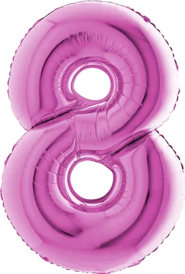 Zdjęcie produktu dla Balon Foliowy Cyfra 8 Różowa Fuksja - 102 cm Grabo