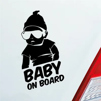 Produktbild von Auto Aufkleber Baby an Board Baby an Bord 19x10 cm Schwarz Glanz Sticker Heckscheibenaufkleber