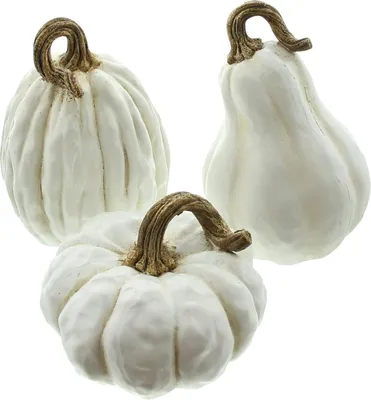 Produktbild von Kürbis 'White', 3er Set, dekoratives Wohnen Accessoires Blickfang zeitlose Deko