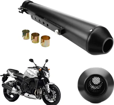 Obrázek produktu pro Výfukový tlumič pro motocykly, nerezová ocel, univerzální provedení, černý