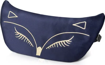Image de INF Masque de sommeil en soie brodée Bleu marine
