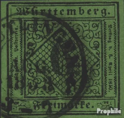 Produktbild von Briefmarken Württemberg 1851 Mi 3 Pracht gestempelt Ziffern in Raute