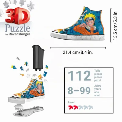 Produktbild von Ravensburger 3D Puzzle 11543 Sneaker Naruto - Praktischer Stiftehalter - 108 Teile - Schreibtisch-Organizer für Kinder ab 8 Jahren