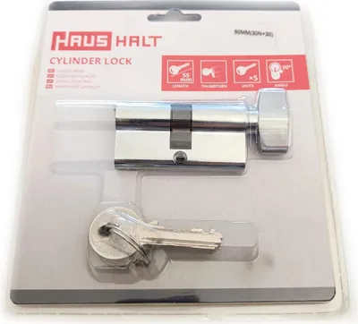 Obrázok produktu pre Cylindrická vložka s gombíkom 60 mm 30+30K cylindrický zámok s gombíkom, dverový cylindrický zámok