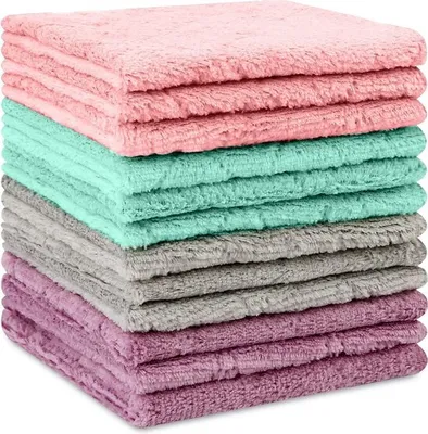Obrázok produktu pre 12 balení superabsorpčných utierok z mikrovlákna - Obojstranná utierka z mikrovlákna bez žmolkov, vysoko absorpčná
