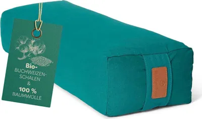 Produktbild von #DoYourYoga Yoga-Bolster Paravati - gefüllt mit -Buchweizenschalen - 67x22x13cm - Dunkelgrün