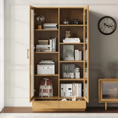 Produktbild von Glasvitrine, Büroschrank,Aufbewahrungsregal, verstellbare Fachböden,80*40*160 cm