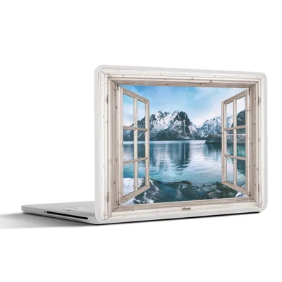 Produktbild von MuchoWow® Laptop Aufkleber Sticker Cover Aussicht - Berg - Wasser 31x22.5 cm - Laptop-Deko