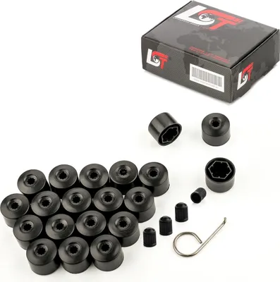 Produktbild von 20x Radschrauben Kappen Radschraubenkappen 17 mm schwarz matt für AUDI PORSCHE