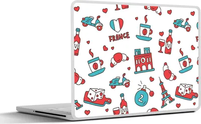 Produktbild von MuchoWow® Laptop Aufkleber Sticker Cover Muster - Frankreich - Flagge 30x22 cm - Laptop-Sticker