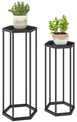 Produktbild von SUGIFT Pflanzenständer Schwarz pulverbeschichtet wetterfest, Blumenhocker