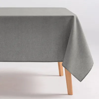 Produktbild von GAMUSI Tischdecke, fleckresistent, 140x240 cm – 70% Baumwolle, 30% Polyester – Strapazierfähige, pflegeleichte Tischdecke – Dunkelgraues Karomuster