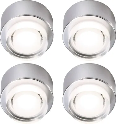 Produktbild von 4er Set LED Aufbauleuchte, silber, D 4 cm