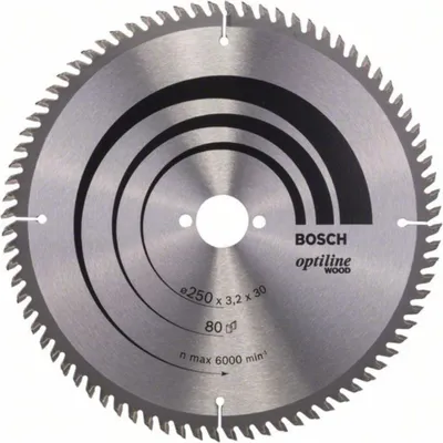 Image de Lame de scie circulaire Optiline Wood Ø 30mm - 250 x 30 x 3,2 mm, 80 - 2 608 640 660