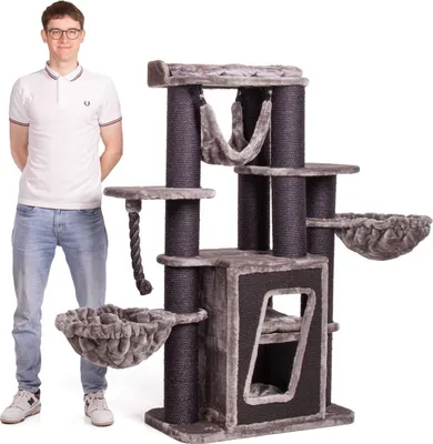 Produktbild von Kratzbaum Hudson · schwarz/grau · ca. 50 x 178 x 157 cm