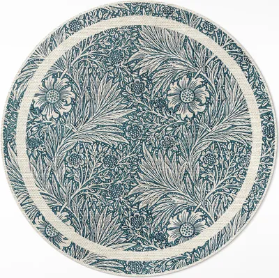 Produktbild von Blumen von William Morris– Vinyl Fußmatte – Ø 150cm – Rutschfest, Pflegeleicht & Langlebig