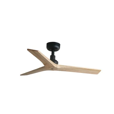 Image de Ventilateur de plafond à basse consommation avec télécommande Klim S Noir / Chêne 92 cm