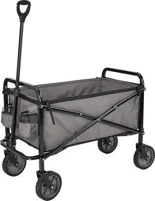 Produktbild von Famanu Faltbare Gartenwagen mit Abdeckung grau - Gartengerätesammlung