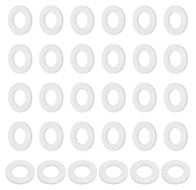 Produktbild von 30 Stück PTFE-Flachdichtungen 12x22x2 mm, Dichtungsabstandshalter, Flanschdichtungen für Maschinenrohrleitungen, Ventile, Öl- und Gasindustrie, weiß