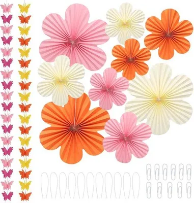 Immagine prodotto di Set decorativo di carta con fogli e fiori in vari colori