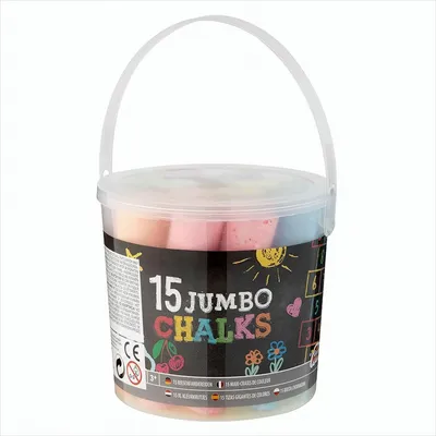Produktbild von Jumbo-Straßenkreide im Eimer, 15 Stück