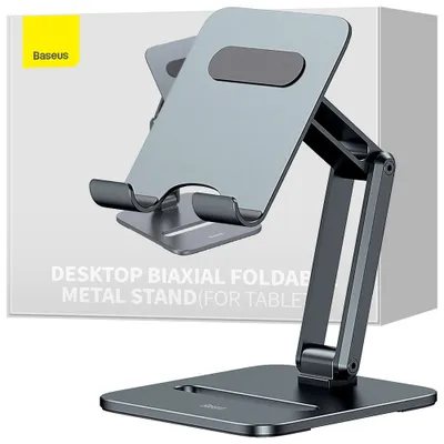 Produktbild von Baseus Desktop Biaxialer Faltbarer Tablet-Ständer/Metallständer Grau (Lusz000113)