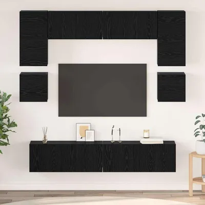Produktbild von Maison Exclusive - TV-Schrankset 8 pcs Schwarz Eichen-Optik Holzwerkstoff
