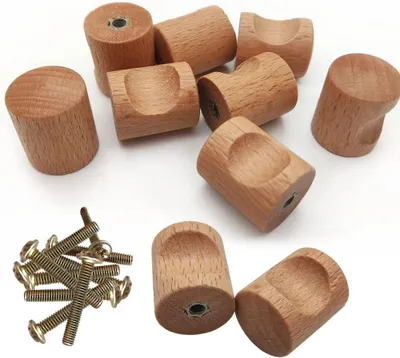 Obrázek produktu pro 12 dřevěných úchytek pro zásuvky, skříně a kuchyňské dvířka